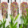 Garden Decoration Accessories Artificial Hanging Flower Faux Silk Orchid Colorful Flowers Outside Garden Porch Decorative
