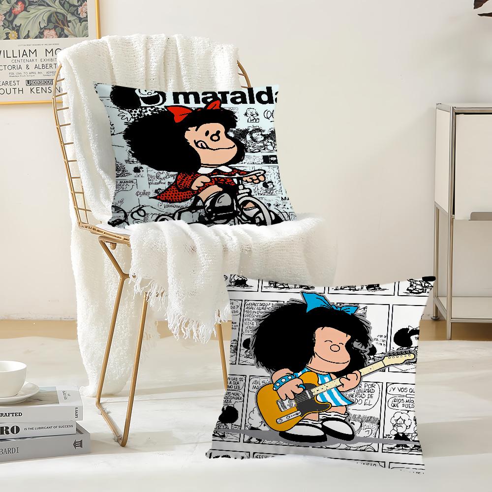 Cartoon Cute Mafalda Pillow Case Suitable For Bedrooms Living Rooms Cars Home Decoration