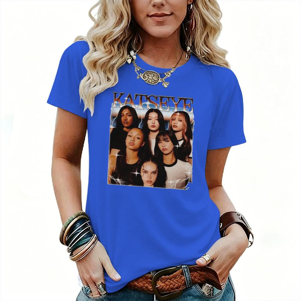 Vintage Girl Group Print Tshirt Short Sleeve Crew Neck Casual Top for Women Unisex Korean Ulzzang Trend Tshirts Fan Gifts