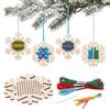 DIY Cross Stitch Kit Christmas Wooden Ornaments Classic Christmas Hanging Decor Beginner Craft Set