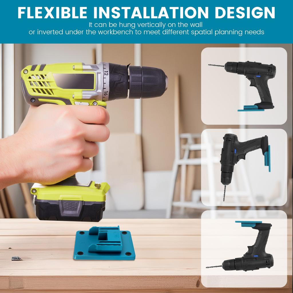 12PCS Tool Holder Wall Mount For18 V Power Tool Drilling Tools Holder Machine Holder with 48 Screws for Workshop Storage