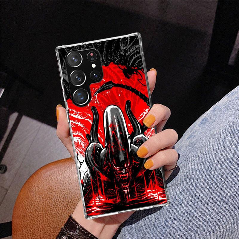 Cool A-Alien X-Xenomorph Phone Case For Samsung Galaxy S24 S25 Edge S26 Ultra S23 S22 S21 Plus S20 FE + Personalized Print Cover