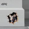Decorazione da Parete Divertente per Ufficio in Casa Decalcomania Grigia con Topo che Sbircia Adesivo Decorativo Rimovibile Effetto Buco 3D per Bagno Vetro PVC Arte Soggiorno