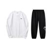Li Ning Logo Round Neck Drop Shoulder Loose Long Sleeve Elastic Waist Long Pants Casual Sports Suit Unisex Suit AWDUH57-2+AKLU921-1