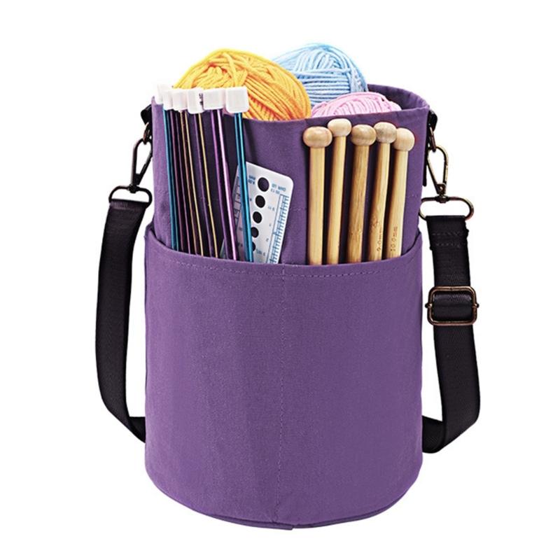 Portable Single Shoulder Craft Storage Bag for Knitting Supplies and Daily Organization