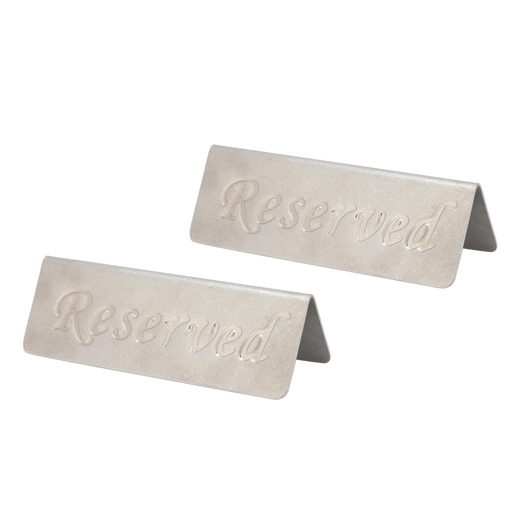 2Pcs Metal Stainless Steel Reserved Sign Double Sided Reserved Table Signs for Restaurants Bar Cafe