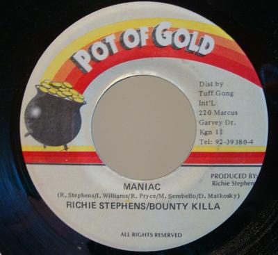 7inch Record RICHIE STEPHENS / BOUNTY KILLER - Maniac NONE Pot Of Gold Jamaica Reggae, Ska & Dub Used