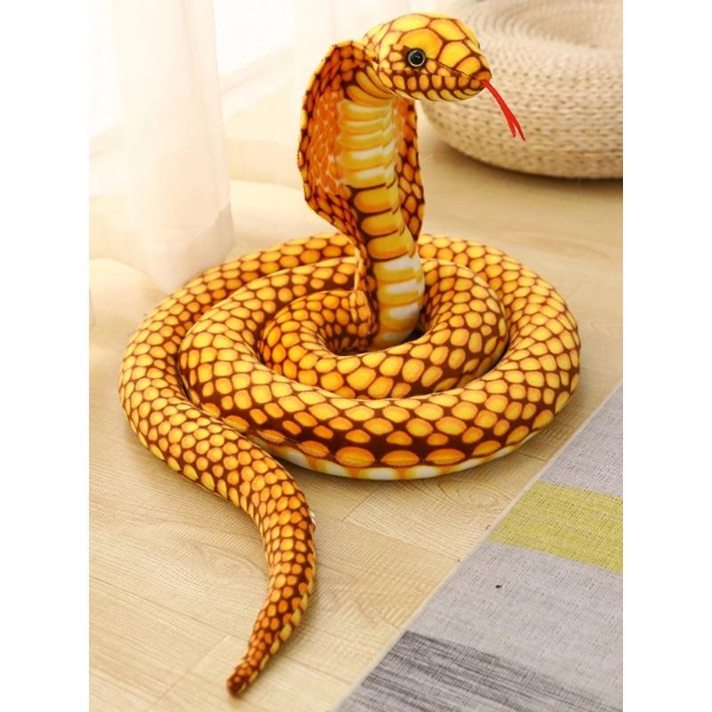 

240 см Имитация красочных реалистичных E Cobra плюшевых игрушек мягкие игрушки змеи плюшевые забавные шутки мягкие игрушки домашний декор 240cm жёлтый
