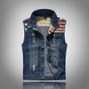 Gilet en jean pour homme style coréen coupe ajustée grande taille avec design de drapeau national
