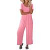 Mode Casual Jumpsuit för Kvinnor, Lös Vid, Byxben med Fickor