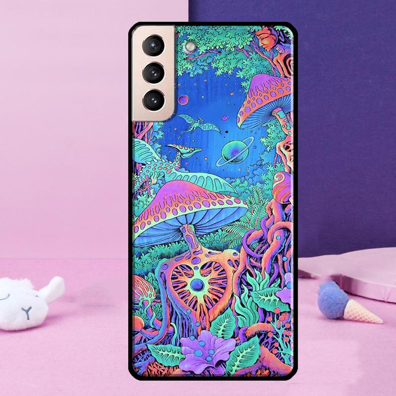 Trippy Mushroom Psychedelic Art Phone Case For Samsung Galaxy S25 S24 Ultra S9 S10 S20 S21 S22 Plus S23 FE S24 FE Cover