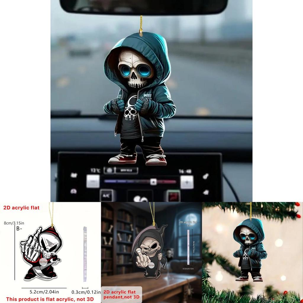 Halloween-thema Schedelpatroon Acryl Hanger Voor Auto-accessoires