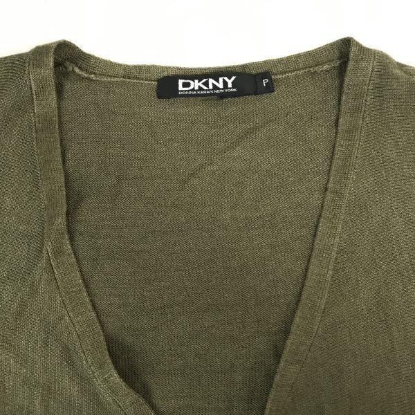 Dkny 100% Silk 3/4 Sleeve Cardigan/Women’s Size P/Khaki/