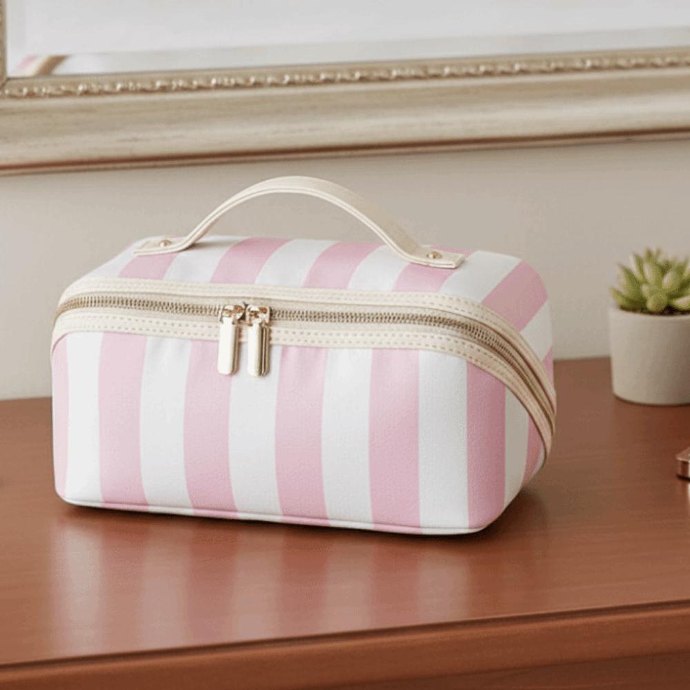 Zipper Women's Cosmetic Bag Polka Dot/Striped Women's Toiletry Organizer  Cosmetics Storage