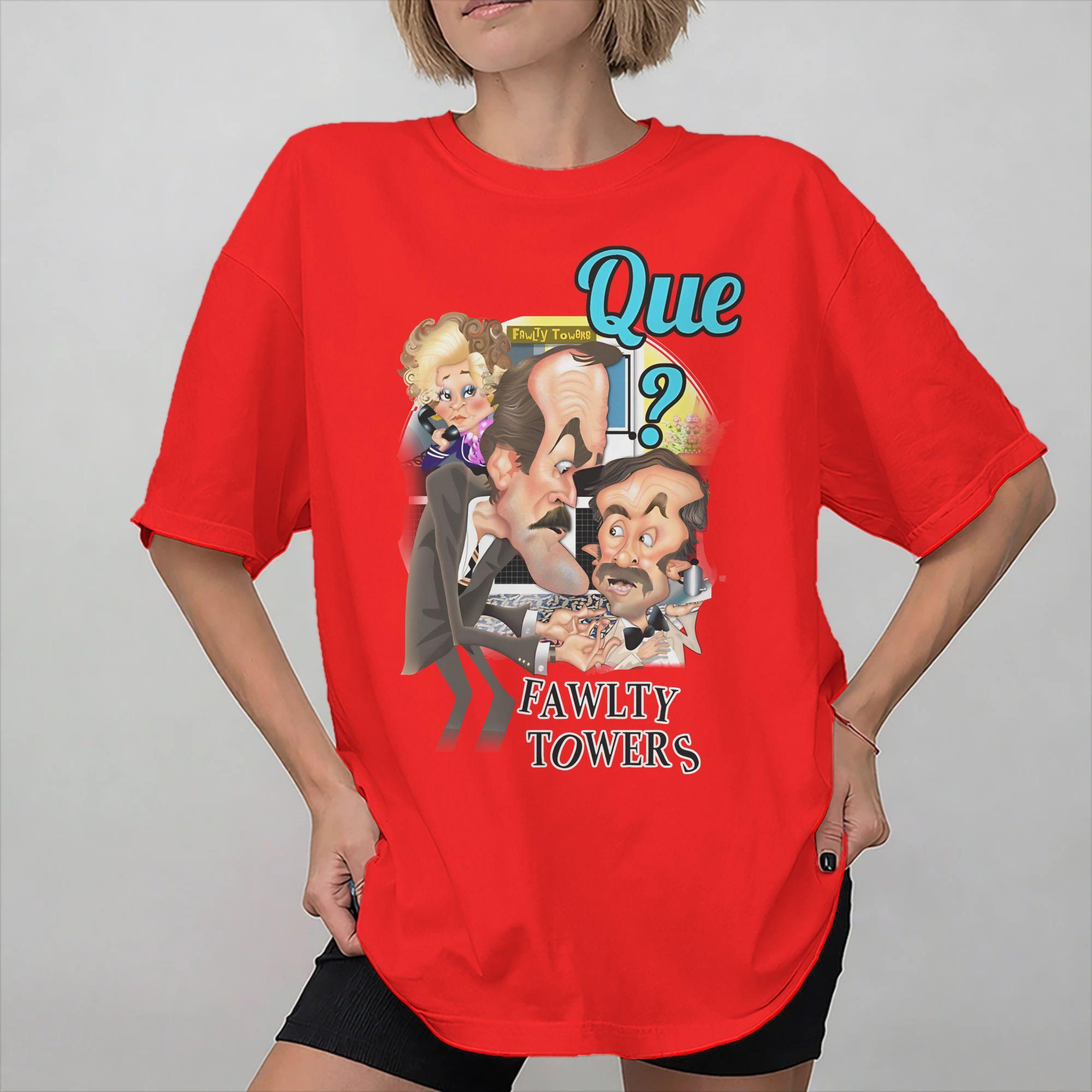 Unisexs Womens Fawlty Towers Basil Unisexuel T Shirt Pure Cotton Print TShirt Top Clothing S