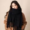 Mohair Winter Cashmere Scarves Plush Long Shawl Classic Winter Wool Scarf  Girl