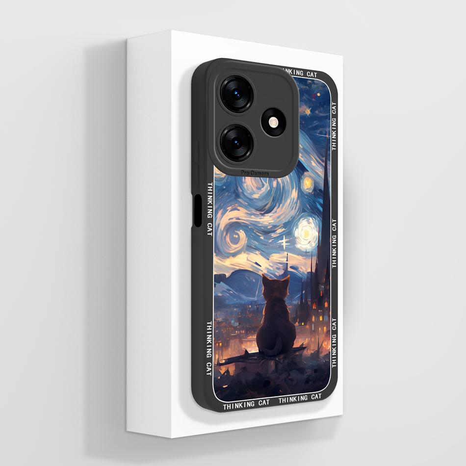 For Tecno Spark 10 Pro 10C Phone Case Cute Cartoon Patterns Anti Drop Back Cover For Tecno Spark10 Soft Liquid Silicone Housing
