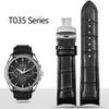 Voor 1853 Tissot Heren T035 Leren Horlogeband T035627A Gebogen Einde Kalfsleren Horlogeband Vlindergesp Armband 22mm 23mm 24mm