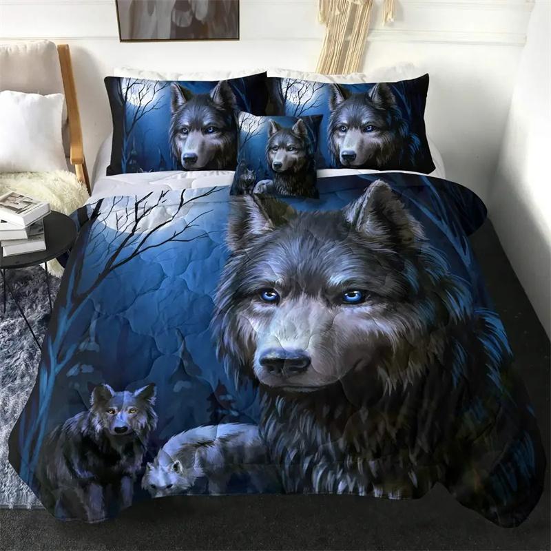 3D Wolf Duvet Cover Collection Animal Printed Single Twin Full Queen King Bedding Collections Euro Bedclothes Pillowcases For Children Kid