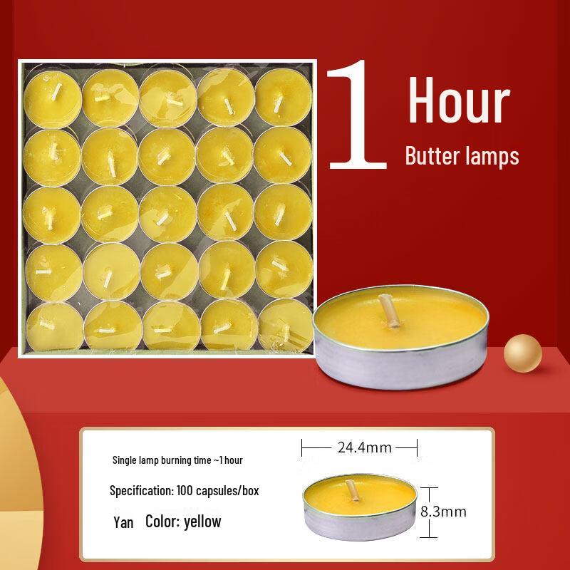 LIEI 8-Hour Smokeless Butter Lamps (100-Pack)