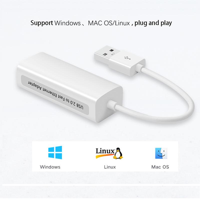 2pcs Network Card USB Type C to RJ45 Ethernet Cable Extend Adapter Micro USB2.0 100Mbps for Tablet Laptop PC Computer Android