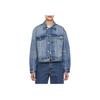 Calvin Klein Vintage Wash Denim Jacket With Lapel Women Jackets Blue 40WL781-Q24