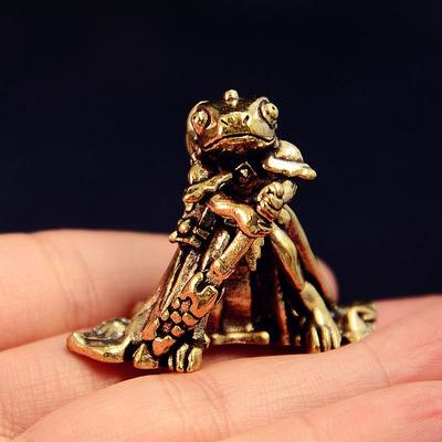 Vintage Mosazná Soška Žáby Miniaturní Socha Žáby Starožitná Zvířecí Figurka Čajový Mazlíček Dekorace Domova Kanceláře Ideální Pro Sběratele