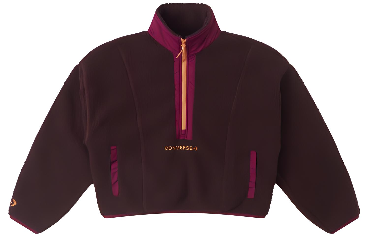 Converse Sweatshirts Women s Burgundy Stand Collar Moderate Regular 10026147-A01 S