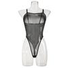 European and American Sexy Mesh See-Through Backless Suspender Bodysuit