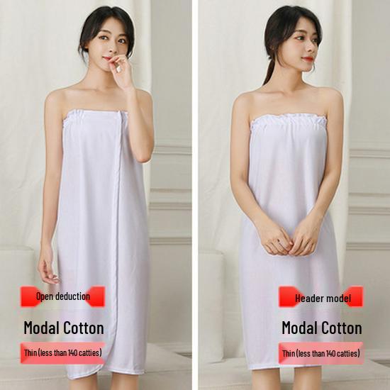 Women's Cotton Strapless Bath Towel Dress - Wearable Wrap, Sauna Suit, and Yukata Bathrobe