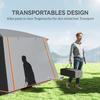 Camping tent for 4-6 people, lightweight, stable, waterproof tunnel tent with canopy and groundsheet, dark gray