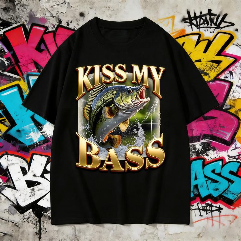 2026 Summer Cotton Printed TShirt Vintage Fishing Graphic Tee Unisex WOMEN Plus Size Loose Hip Hop Rap Breathable Comfort Top