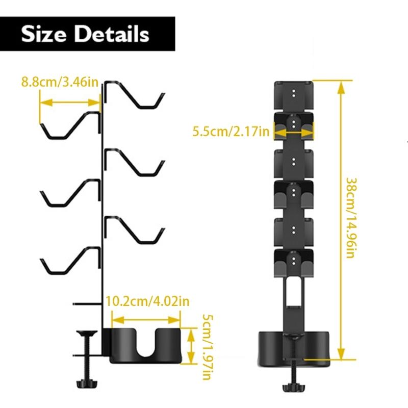 Support Universel à 3 Niveaux pour Manettes de Jeu avec Porte-Gobelet Réglable, Support de Bureau Multi-Niveaux pour Consoles, Organiseurs de Casques