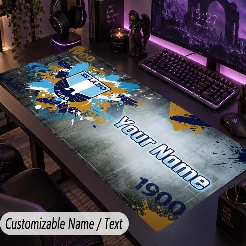 Custom Text Big Mousepad, Extended Desk Pad For Laptop Work GameLazio FC