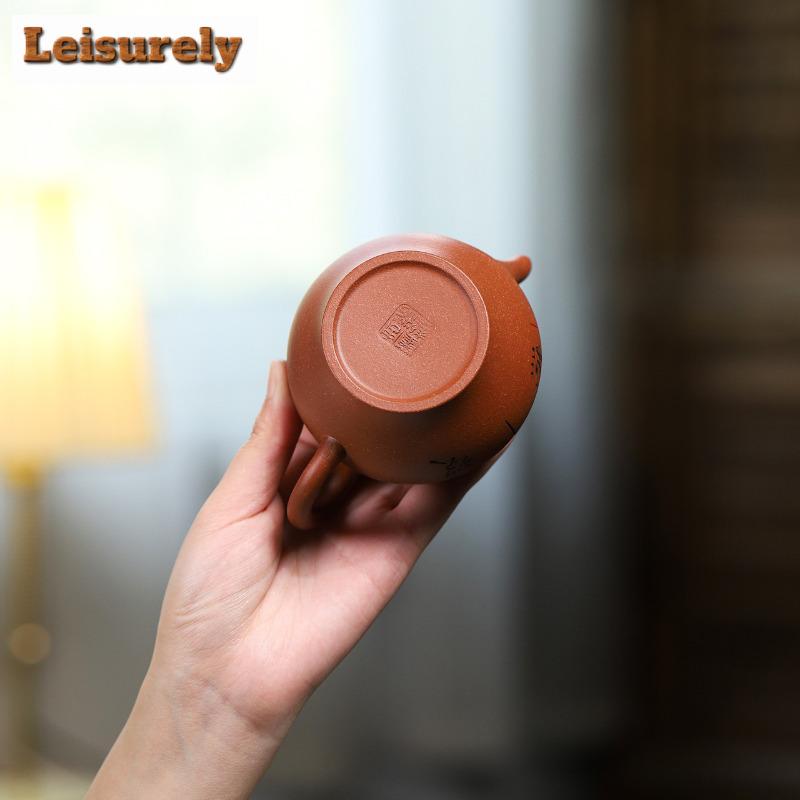 200ml Handmade Yixing Purple Clay Teapots Handmade Autumn Water Pot Raw Ore Downhill Mud Kettle With Filter Zisha Teaset Teaware