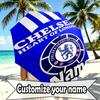 Custom Name Personalized football club F.C Print Umbrella, Auto Open Close, 8‑Rib Sturdy Frame, Commute Camping Hiking Use, Birthday Gift