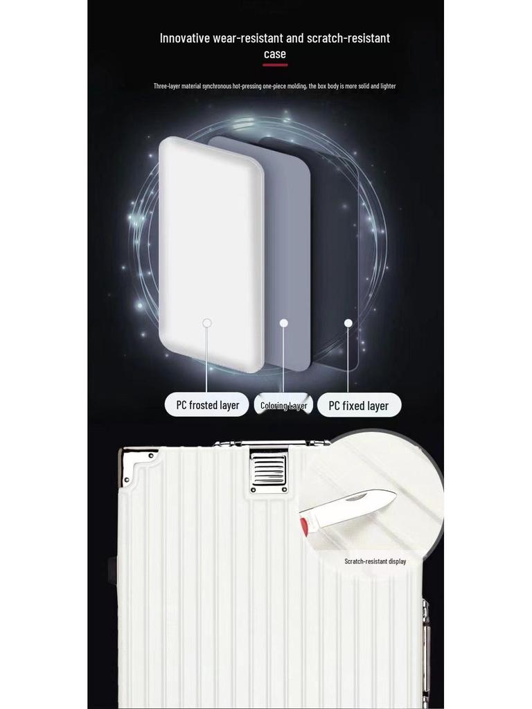 28" Women's Suitcase: Thick Aluminum Frame, Large Capacity, Silent Universal Wheels, Durable Travel Design. Logo Customization Available.