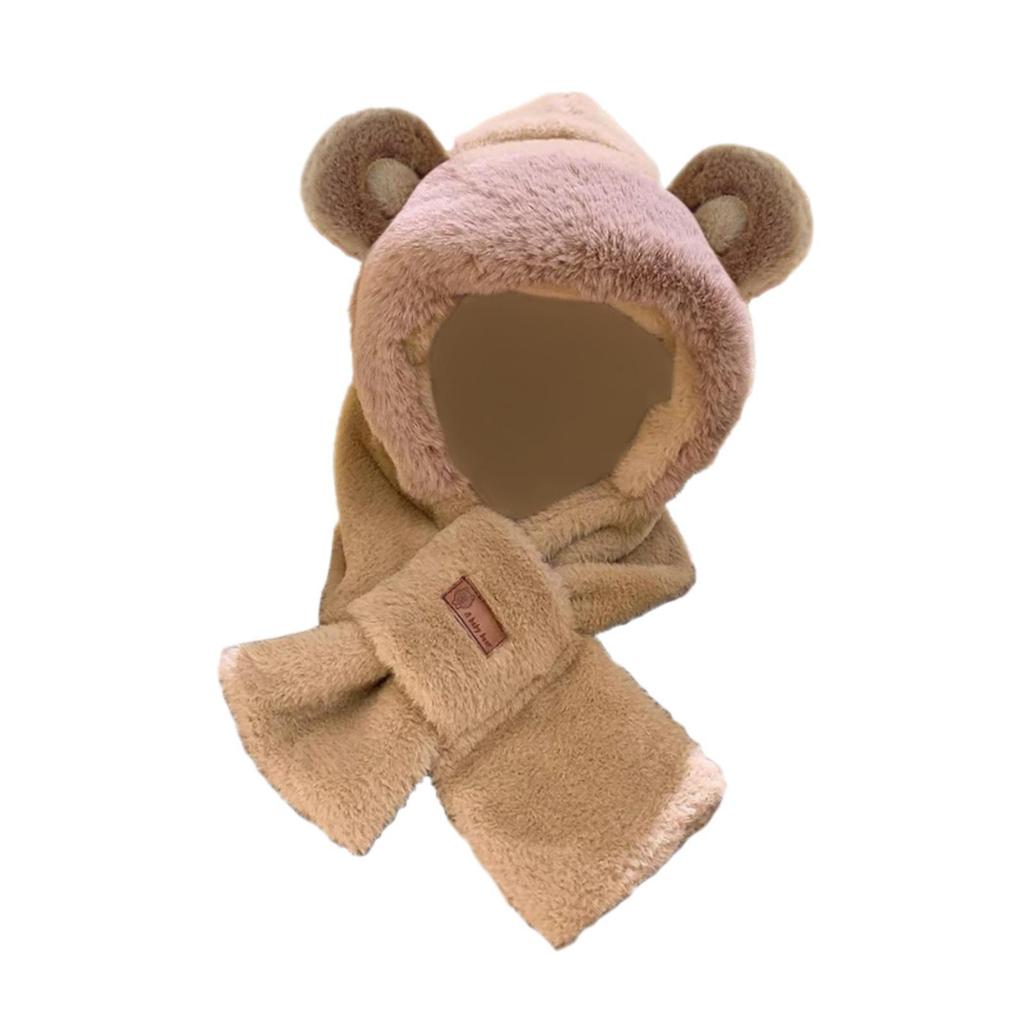 Cartoon Winter Hat And Scarf Set Soft Wrapped with Hood for Stage Performance