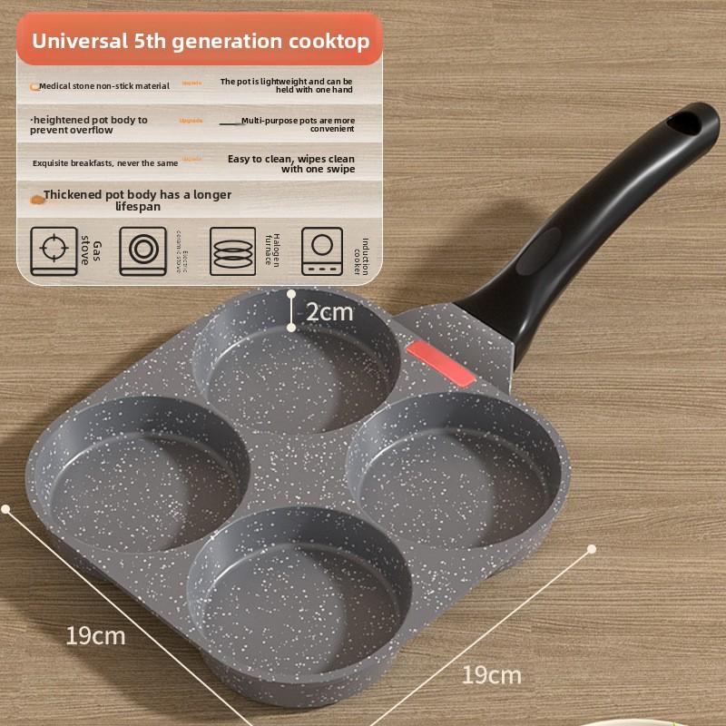Frying Pan Household Mini Four-Hole Maifanshi Fried Egg Artifact Breakfast Fried Egg Pot Small Egg Burger Pot