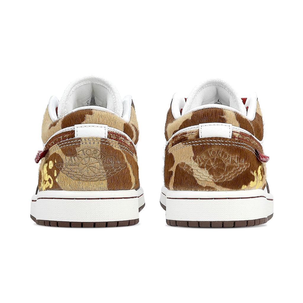Jordan Air Jordan 1 Instant Wealth, Heart Box Abrasion Resistant Low top Vintage Basketball Shoes Men's Tan IQ5321-121(Team529--)