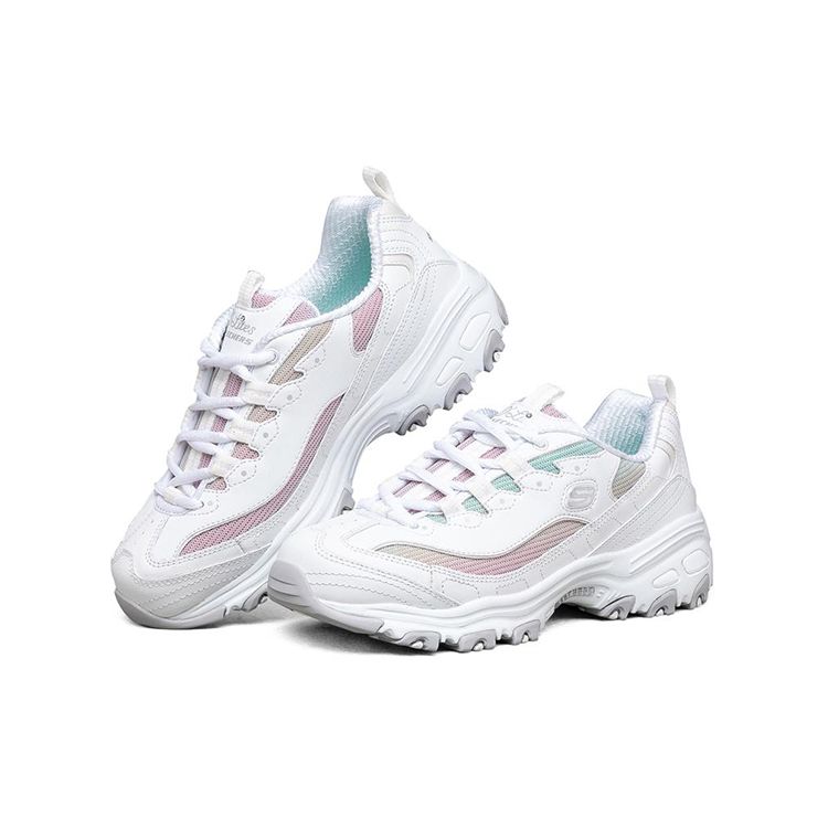 Skechers DLites 1.0 Material Piele Sintetică Confortabil Pantofi Sport Joasă Stil „Dad” Adidași Femei Alb Multicolor 149253-WMLT