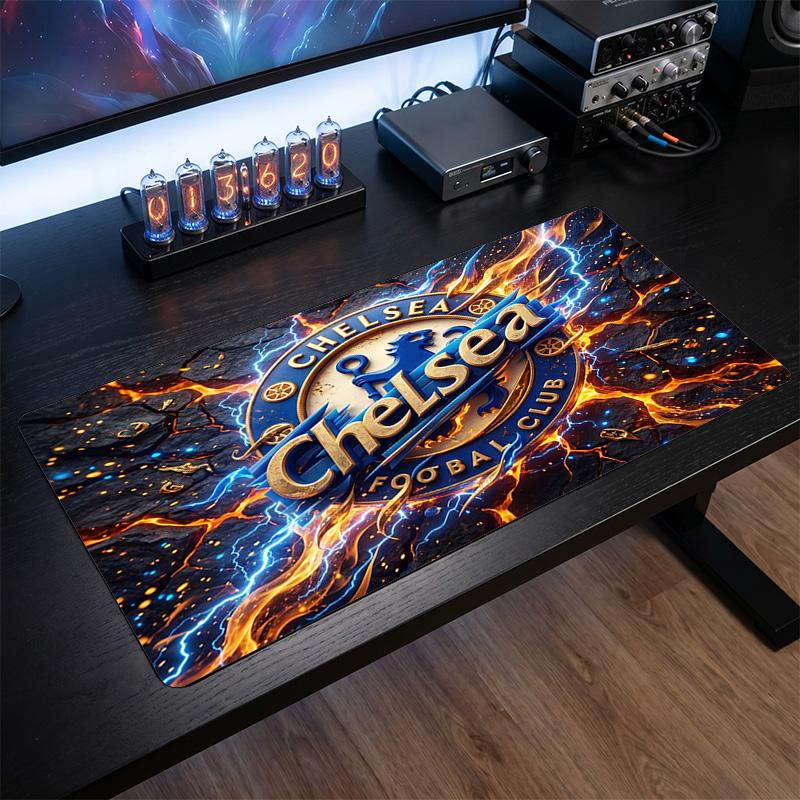 Tappetino per Mouse Grande Stampato Chelsea FC, Tappetino da Scrivania Gaming Morbido in Gomma Antiscivolo per Decorazione Ufficio Laptop Computer