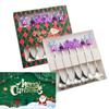 Set Regalo Cucchiaini da Caffè Forchette di Natale in Scatola con 1 Biglietto di Natale, Cucchiaino da Caffè Natalizio Forchette da Cena Cucchiaino da Dessert Stoviglie Regalo