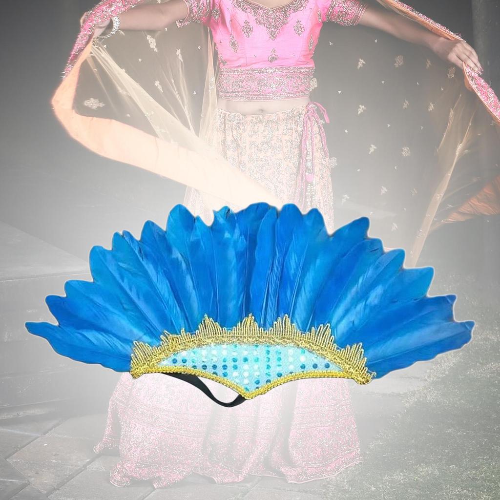 Feather Headdress Headband Headwear American Chief Indian Hat for Party Festival