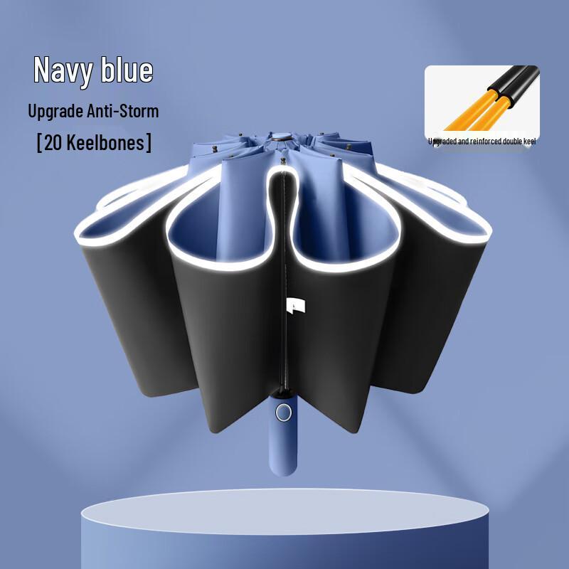 YuDuo Cotton Linen Semi-Automatic Folding Umbrella (2-Pack)