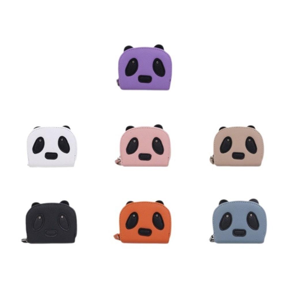 Mini Panda Card Holder Zipper Women Wallet Fashion PU Leather Coin Purse  Outdoor