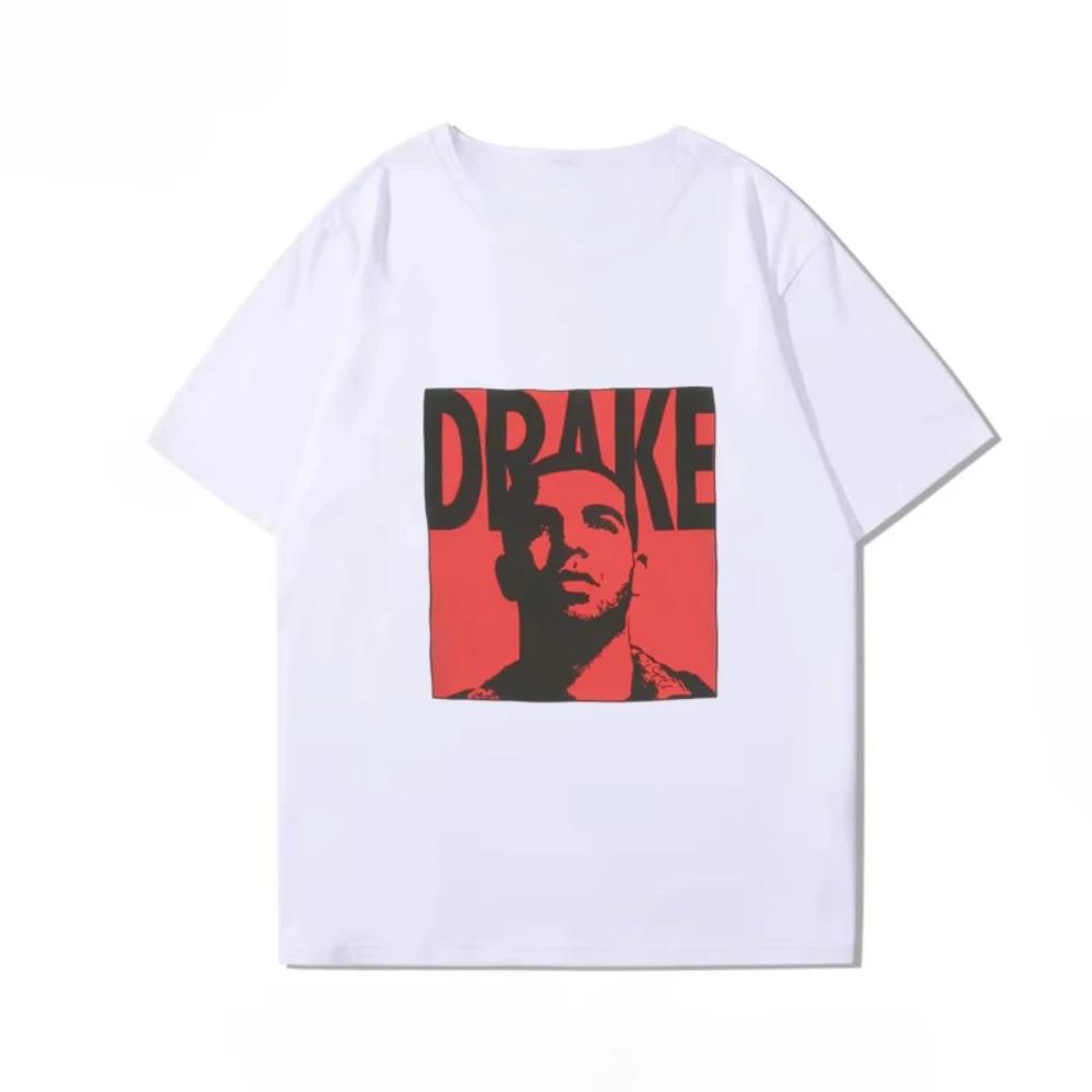 2025 New Drake Short Sleeve Print Tshirt Album Hip Hop Rap Rap American Mens and Womens High Street Summer Cotton Clothes