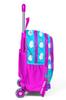 Coral High Kids Azul Rosa Coelho Estampado Mochila Escolar de Três Compartimentos 23936