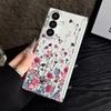 Magnetic Adsorption Phone Case For Samsung Galaxy Z Fold 7 6 5 Fold7 Fold6 Fold5 5G Retro Flowers Pattern Clear Shockproof Cover