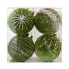 8cm Christmas Velvet Sequin Christmas Ball Tree Decoration Color Festival Pendant Ball Home Indoor Store Window Display 4pcs/Set